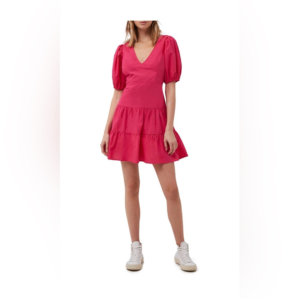 French Connection Birch Poplin Puff Sleeve Dress